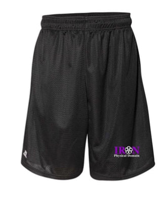 Iron PD Psych Domain Mens Mesh Shorts with Iron PD logo