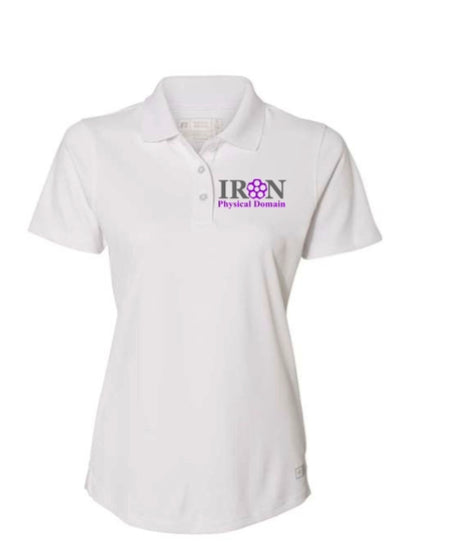 Iron PD Psych Domain Russell Women’s polo with embroidered logo