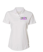 Load image into Gallery viewer, Iron PD Psych Domain Russell Women’s polo with embroidered logo
